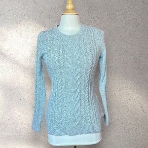 Old Navy sweater, gray marled knitted crewneck with tiny colorful specks